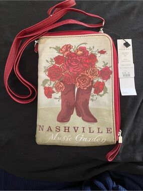 Nashville Music Garden Red Crossbody Bag